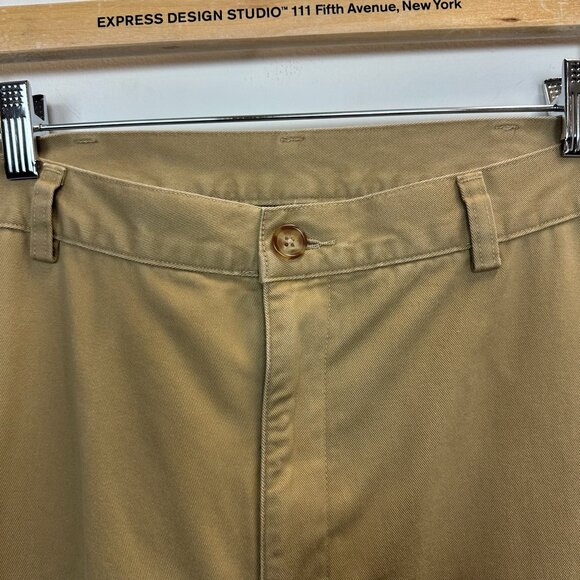 LL Bean Flannel Lined Chinos Dark Khaki 36x30 - Picture 4 of 11